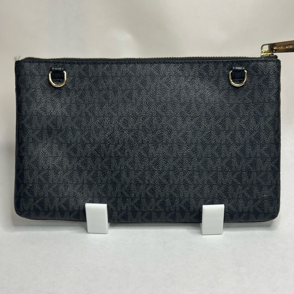 Michael Kors Small Black Monogram Clutch - Picture 2 of 4